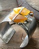 bransoletki wire wrapping Bursztyny mleczne z perłą -  bransoleta mankiet CUFF 4