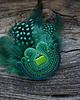 broszki Zielona  broszka soutache z piórami 3