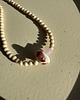 chokery Naszyjnik Choker z kremowego jaspisu z różowym grzybkiem 1