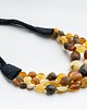 korale Naszyjnik bursztynowy OLIWKA MATOWA nieregularna 3