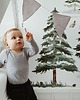 karuzele i girlandy do łóżeczka SZARA lniana girlanda z dzwoneczkami 1