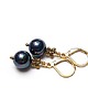 kolczyki pozłacane Pearls /navy blue / vol. 4 - kolczyki pozłacane 1