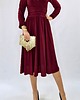 sukienki midi damskie Bordowa elegancka sukienka midi draperia r 36-56 4