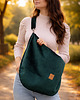 torby na ramię Torba hobo z wodoodpornego weluru Butelkowa Zieleń 1