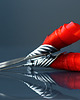 kolczyki wire wrapping Srebrne kolczyki koła czerwone 2