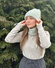 czapki damskie Alpaka wełna merino komplet czapka komin z ozdobnymi guzikami 2