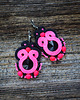 kolczyki soutache Neonowy róż i czerń- kolczyki soutache 2