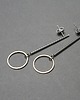 kolczyki srebrne Stick /ring silver and gold/  alloys collection 4