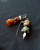 kolczyki wire wrapping Autorskie designerskie zakręcone niezwykłe kolczyki handmade bursztyn 5