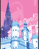 plakaty Poznań - autorski plakat, kolorowy kolaż, miasto. Na ścianę, do salonu 3