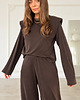 bluzki z długim rękawem damskie Longsleeve Quiet ribbed choclate 2