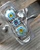bransoletki wire wrapping Trzy kwiatki  - bransoleta mankiet - cuff 4