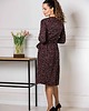 sukienki midi damskie Elegancka wiązana sukienka kopertowa 6