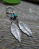 kolczyki z kamieniami Kolczyki Leaves & Turquoise 2