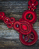 kolie Paloma- burgundowo- czerwony naszyjnik soutache 3