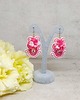 kolczyki soutache Różowo-białe kolczyki sutasz - kolekcja Flora 5