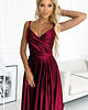 sukienki maxi damskie 299-13 CHIARA elegancka maxi satynowa suknia na ramiączkach - bordowa 1