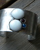 bransoletki wire wrapping Dwa białe     - BRANSOLETA MANKIET - CUFF 3