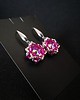 kolczyki szklane Różowe Wiszące Kolczyki "Crystal Fuchsia Maxima" z Kryształów Preciosa 2