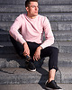 bluzy męskie Różowa bluza męska z bawełny M 1