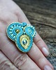pierścionki - różne Turkusowy pierścionek soutache 4