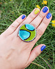 pierścionki srebrne Pierścionek S A L E :: AZTEC ring :: ceramiczny PIERŚCIEŃ unikat 2