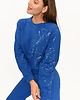 bluza bez kaptura damska Bluza Happy szafir malowana 1