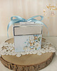 kartki, zaproszenia na chrzest Exploding box na chrzest, roczek, narodziny "BabyBlue" GOTOWY 1
