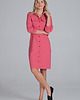 sukienki midi damskie Elegancka sukienka koszulowa midi z bufiastymi rękawami i guzikami - M849 2