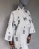 marynarki damskie Kimono wełna w ciapki oko z frędzlami na plecach. 8