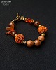 korale Rudraksha i bursztyn w niezwykłej etnicznej bransoletce unikat handmade UNISEX 6