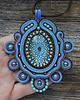 wisiory Niebieski wisior soutache z mandalą 6