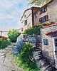 obrazy Obraz  akwarela Groznjan  31x21 cm 2