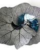 patery i talerze patera dekoracyjno BIG LEAF- czarno turkusowa 6