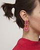 kolczyki soutache Pomarańczowe, różowe - kolczyki z jadeitem 2