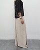 spodnie materiałowe damskie Tkaninowe spodnie boucle z zakładkami - Beige 4