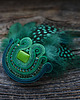 broszki Zielona  broszka soutache z piórami 5