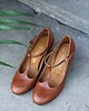 czółenka damskie BALERINY RETRO NA OBCASIE KONIAKOWY BRĄz 4