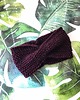 opaski do włosów Ciemno fioletowa opaska merino twist na jesień 1