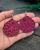 kolczyki soutache Kolczyki sutaszowe koła pomarańczowo fioletowe nowoczesne codzienne Luna 1
