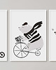 obrazy i plakaty do pokoju dziecięcego "Misie na rowerze" tryptyk 1