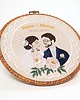 Ślub - inne Haft ślubny w tamborku 20 cm, indywidualna pamiątka ślubna 45 2