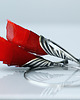 kolczyki wire wrapping Srebrne kolczyki koła czerwone 7