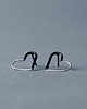 kolczyki wire wrapping Srebrne kolczyki wkrętki serca LOVE małe 4