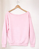 bluza bez kaptura damska Bluza jasnoróżowa z szerokim dekoltem 4