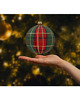 ozdoby choinkowe Bombka choinkowa: Szkocka krata ze złotymi akcentami: czerwono-zielona 4