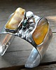 bransoletki wire wrapping Bursztyn w zaroślach -  bransoleta mankiet CUFF 4