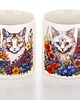 kubki i filiżanki Komplet 4 kubków na stojaku 21x27x10 cm MEOW  350 ml 2