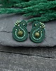 kolczyki soutache Kolczyki sutasz sztyfty zielone Mila małe z kulkami unakitu 2