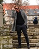 swetry męskie Męski Szary Ciepły Wełniany Kardigan Z Kapturem. Świetny Prezent Dla Niego. 4